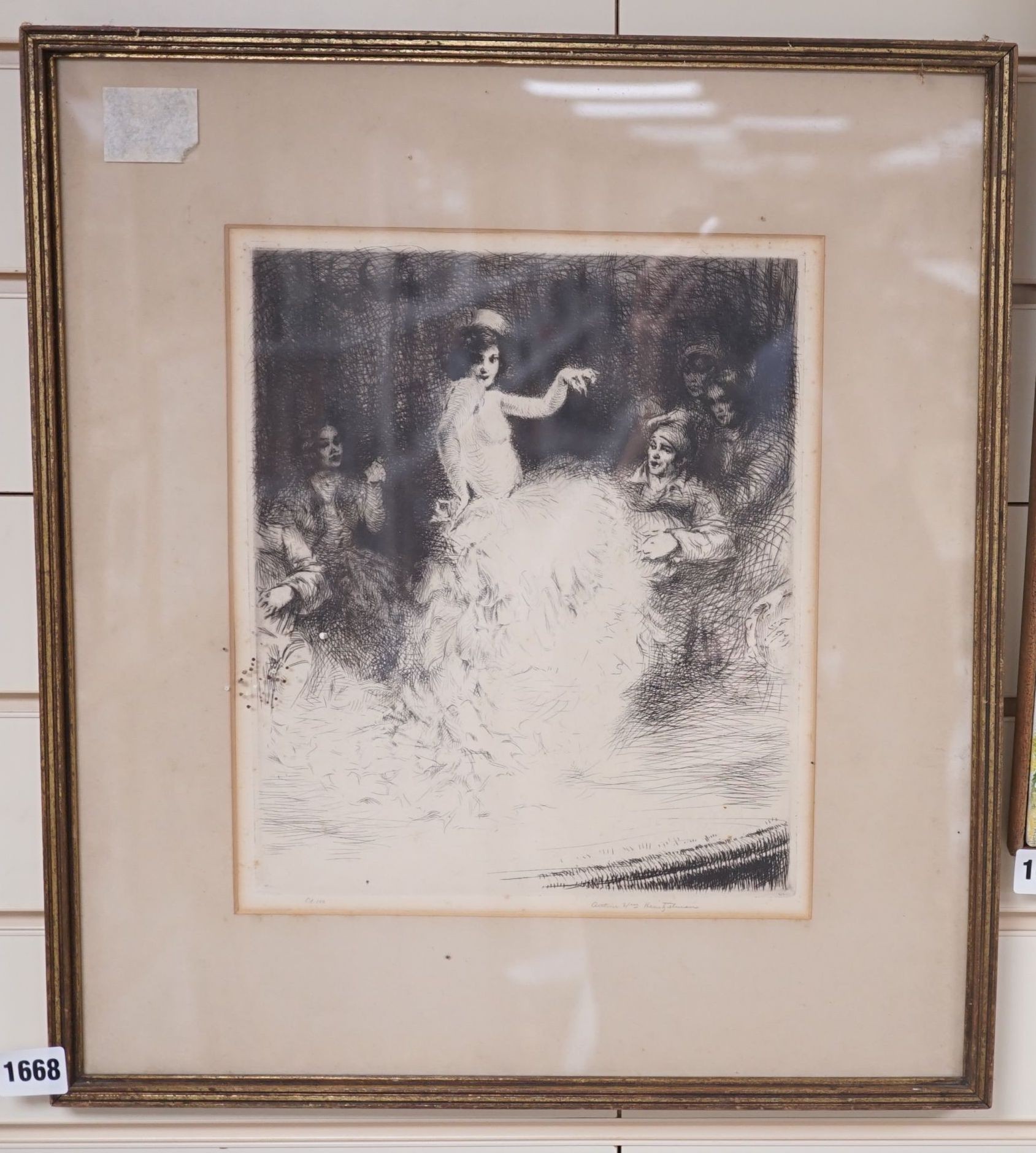 Arthur William Heintzelman (1891-1965), drypoint etching, Scene in a music hall, from the edition of 100, signed in pencil, 28 x 24cm